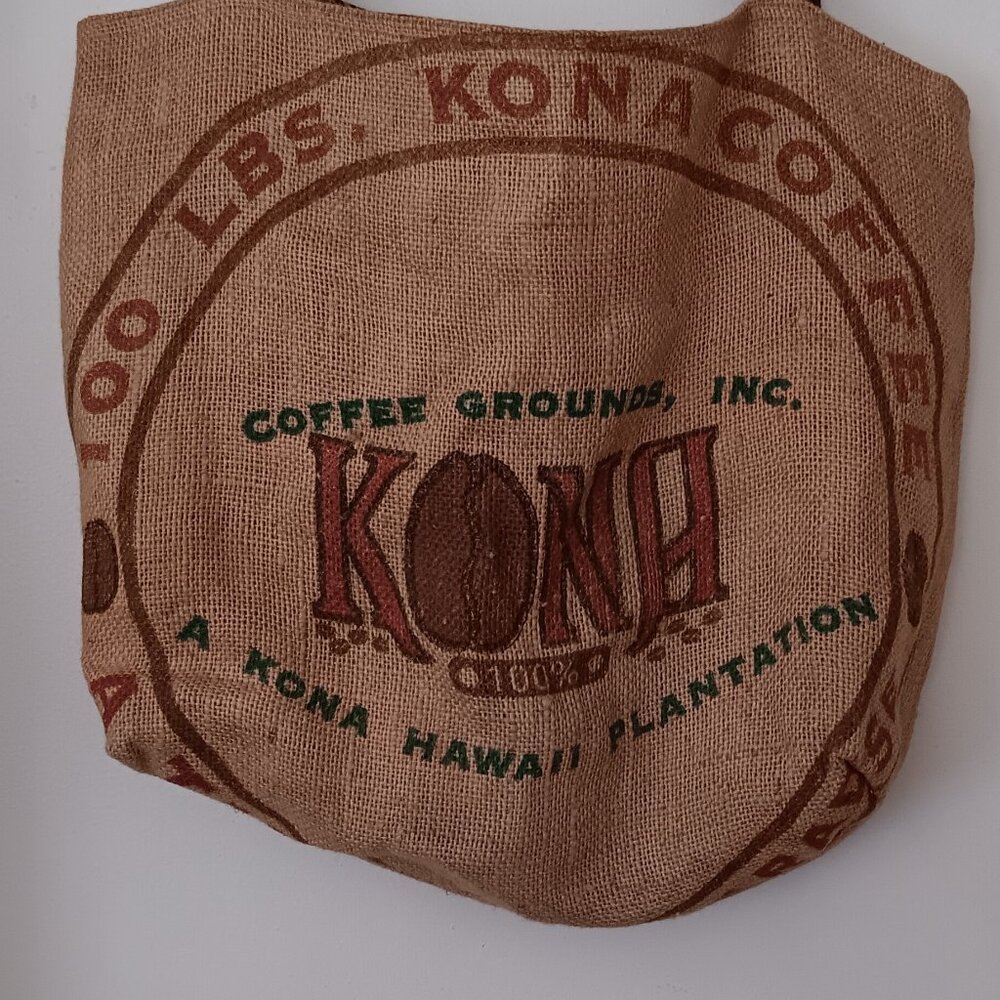 Kona Coffee Burlap Tote Bag